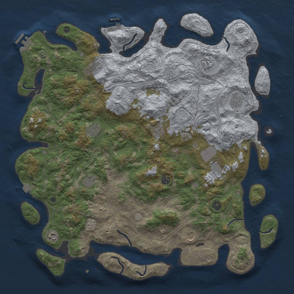 Rust Map: Procedural Map, Size: 4800, Seed: 370, 19 Monuments