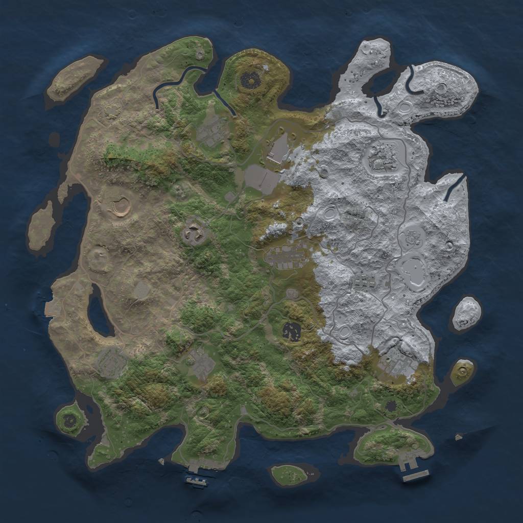 Rust Map: Procedural Map, Size: 4000, Seed: 1017152426, 18 Monuments