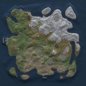 Thumbnail Rust Map: Procedural Map, Size: 3500, Seed: 1744387390, 15 Monuments