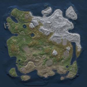 Thumbnail Rust Map: Procedural Map, Size: 3500, Seed: 1744387390, 13 Monuments