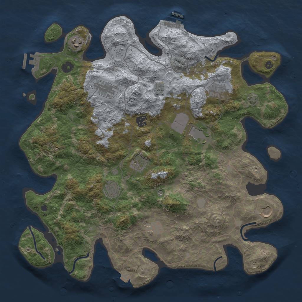 Rust Map: Procedural Map, Size: 4000, Seed: 243923702, 18 Monuments