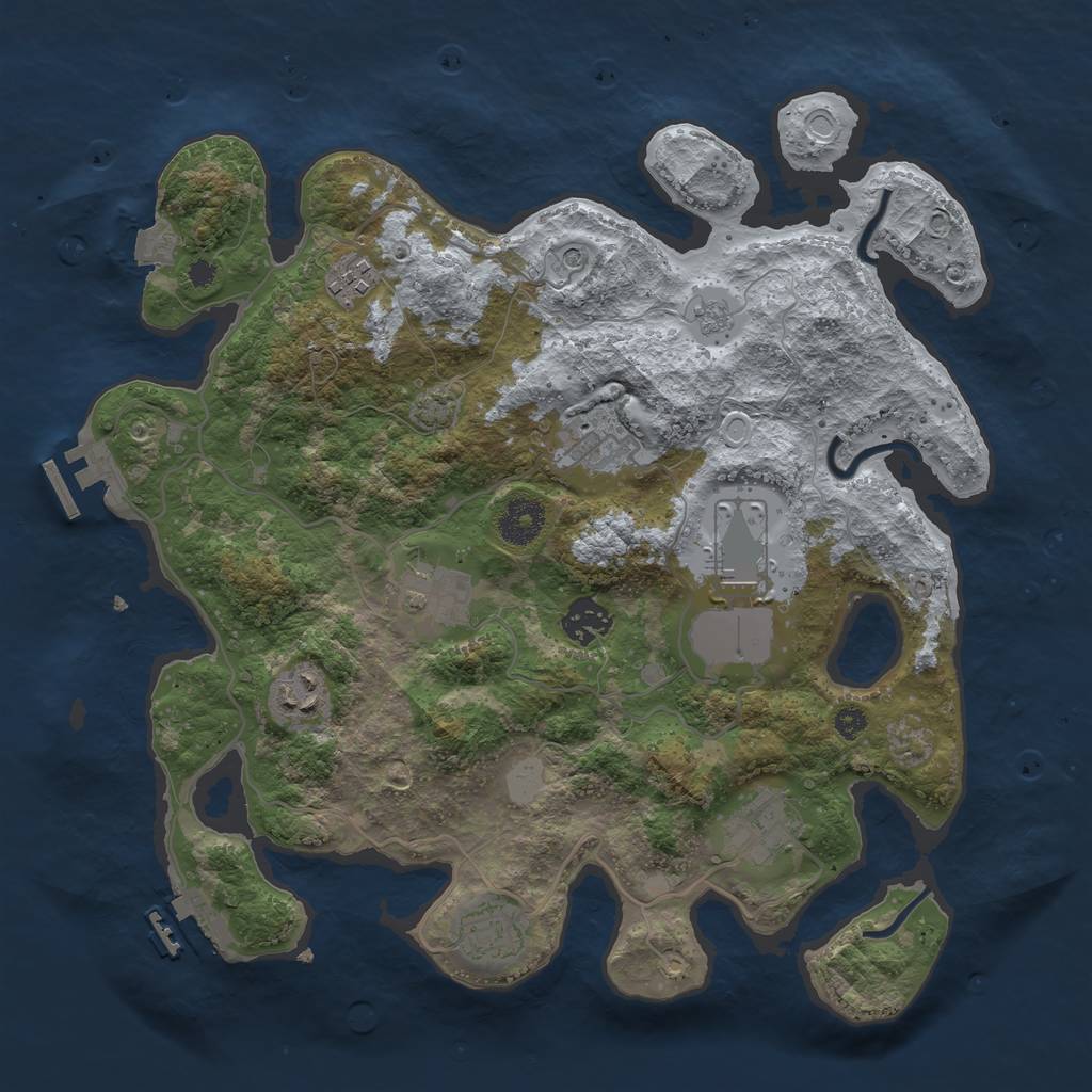 Rust Map: Procedural Map, Size: 3500, Seed: 1027782, 16 Monuments