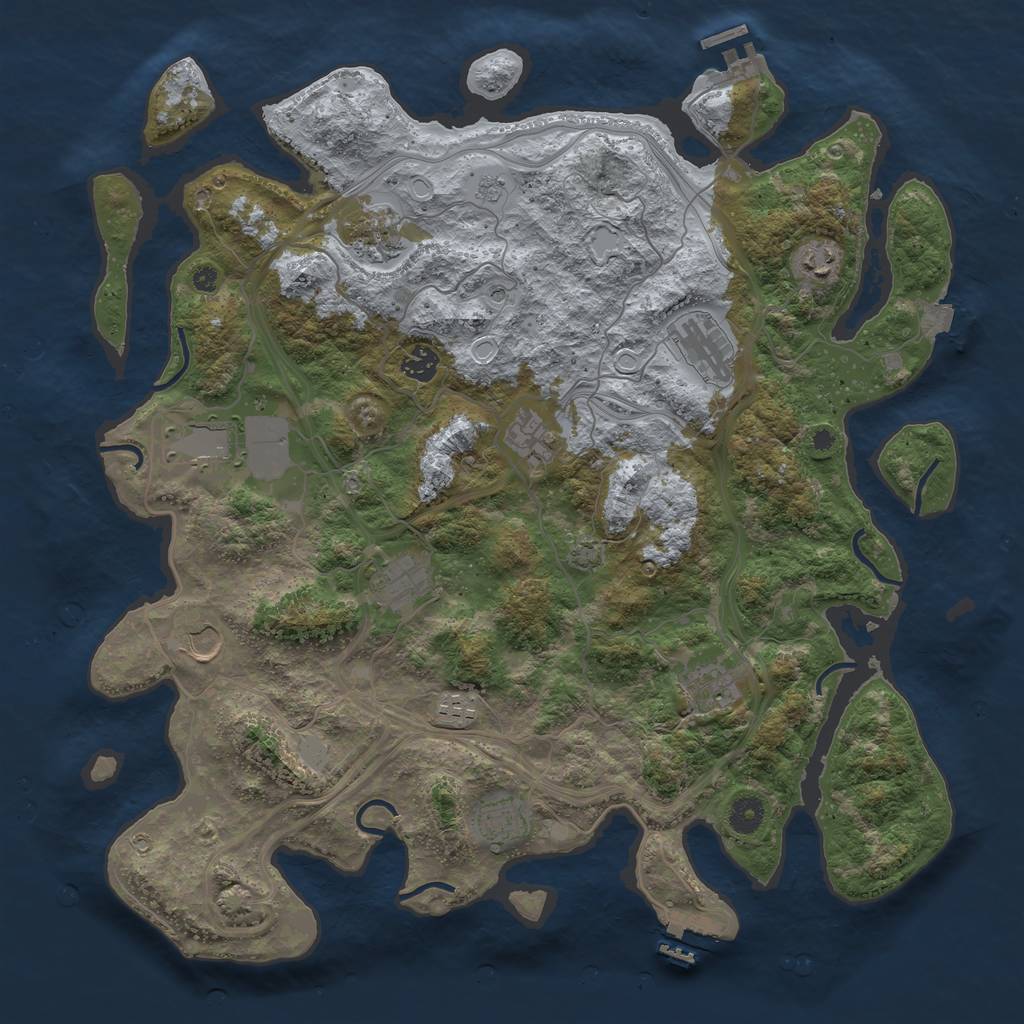 Rust Map: Procedural Map, Size: 4250, Seed: 93761216, 19 Monuments