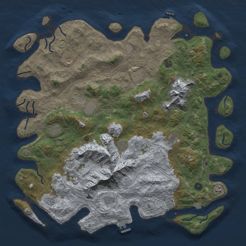 Rust Map: Procedural Map, Size: 5000, Seed: 140477, 19 Monuments