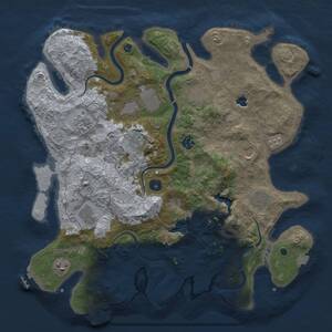 Thumbnail Rust Map: Procedural Map, Size: 4000, Seed: 107173200, 16 Monuments