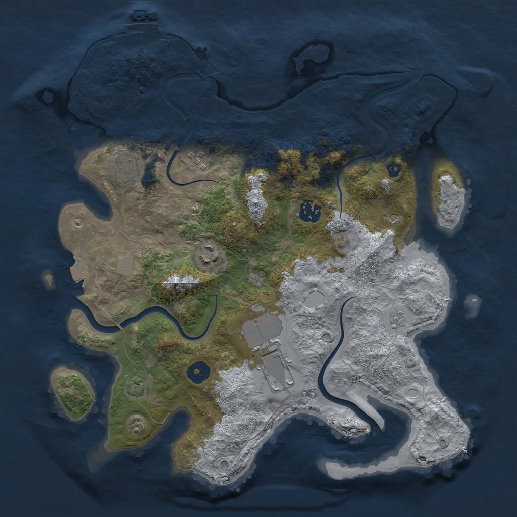 Rust Map: Procedural Map, Size: 3500, Seed: 23465534, 10 Monuments
