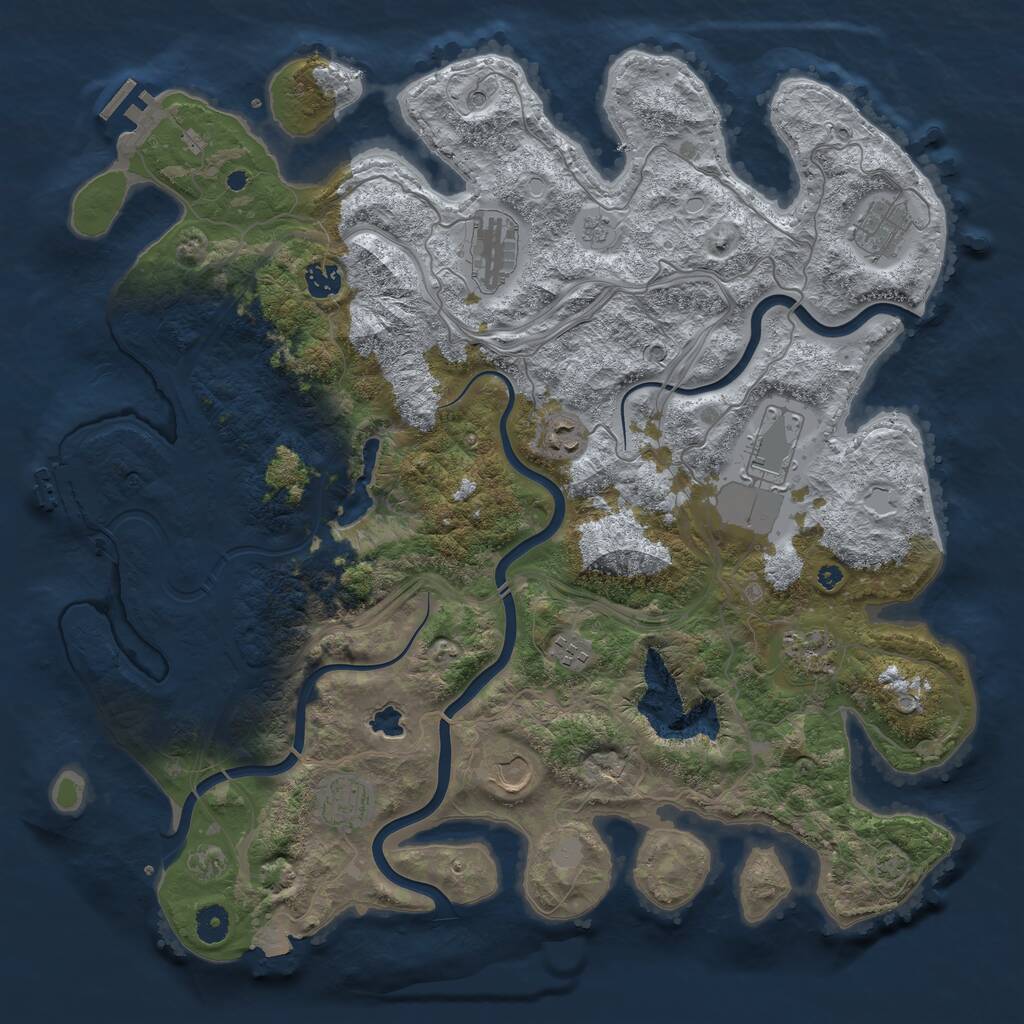 Rust Map: Procedural Map, Size: 4250, Seed: 190755743, 15 Monuments