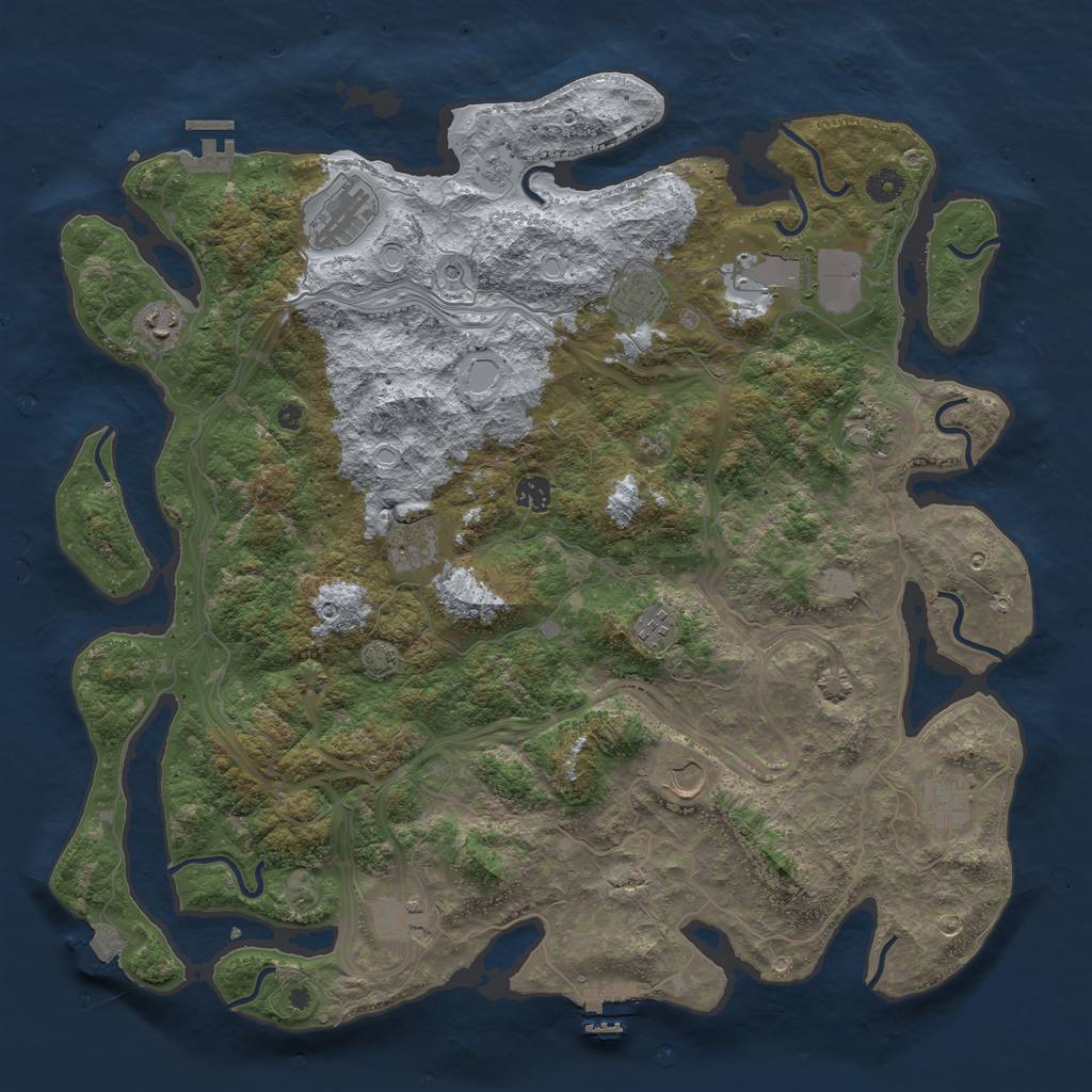Rust Map: Procedural Map, Size: 4500, Seed: 70745896, 19 Monuments