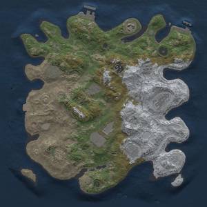 Thumbnail Rust Map: Procedural Map, Size: 3500, Seed: 336502066, 17 Monuments