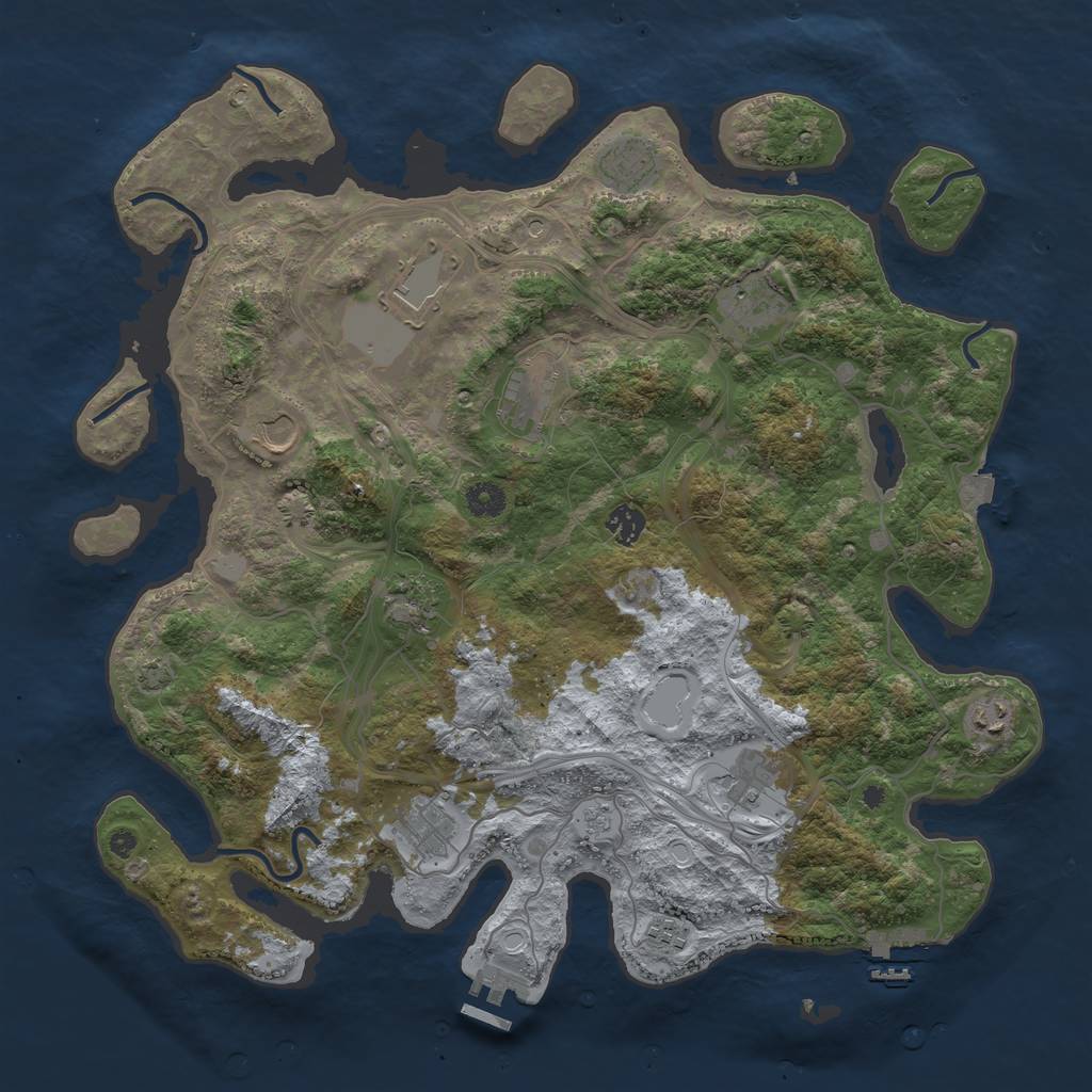 Rust Map: Procedural Map, Size: 4250, Seed: 1294273413, 19 Monuments