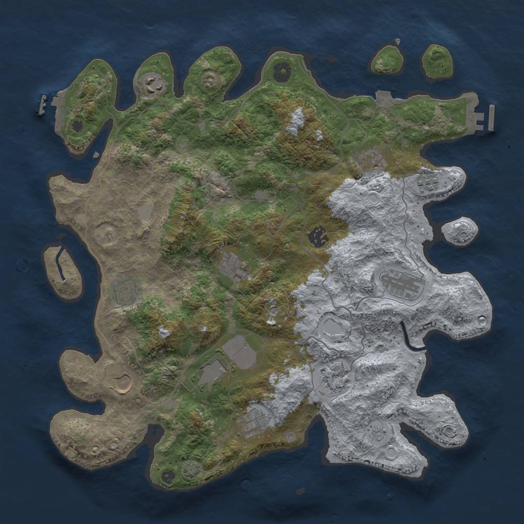 Rust Map: Procedural Map, Size: 4000, Seed: 1599272082, 19 Monuments