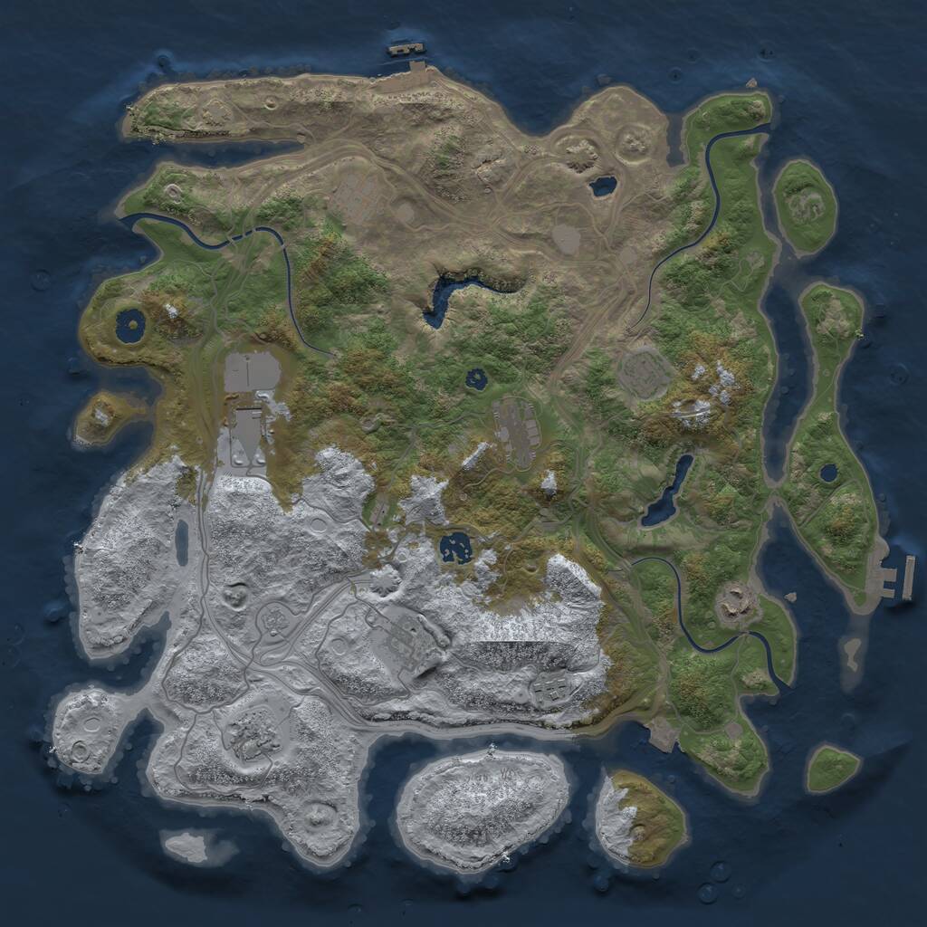 Rust Map: Procedural Map, Size: 4250, Seed: 2033867854, 14 Monuments