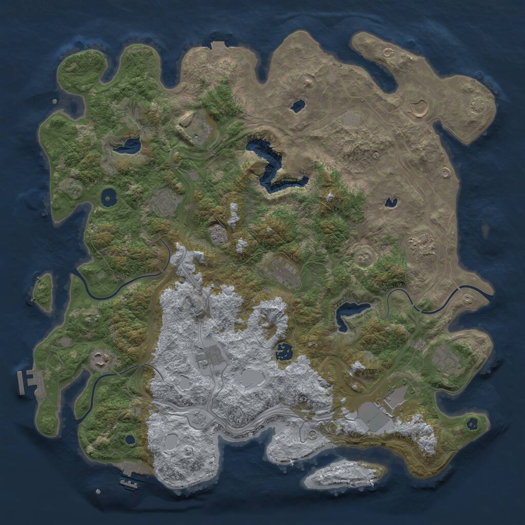 Rust Map: Procedural Map, Size: 4500, Seed: 153395745, 17 Monuments