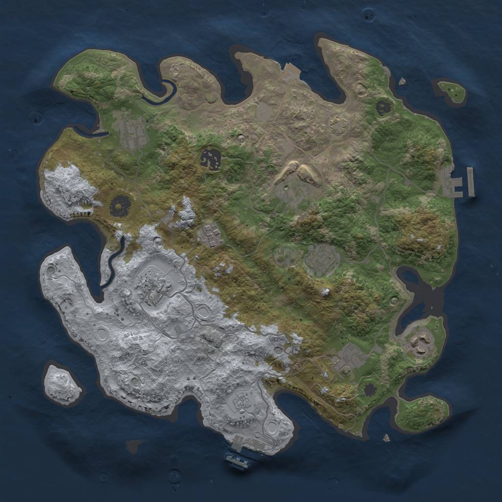 Rust Map: Procedural Map, Size: 3400, Seed: 72688758, 16 Monuments