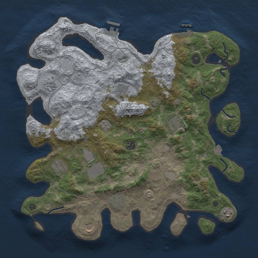 Rust Map: Procedural Map, Size: 4000, Seed: 703578995, 18 Monuments