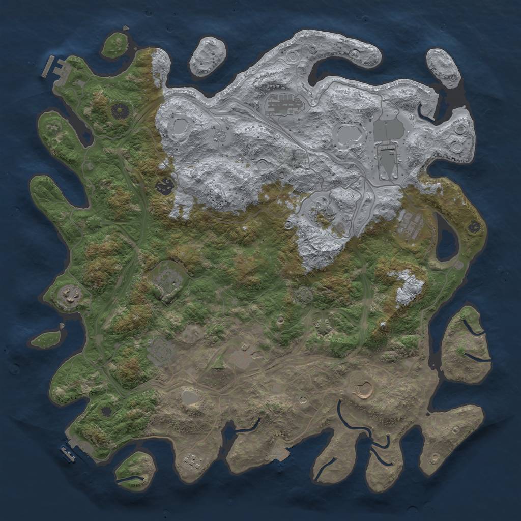 Rust Map: Procedural Map, Size: 4500, Seed: 972201540, 19 Monuments