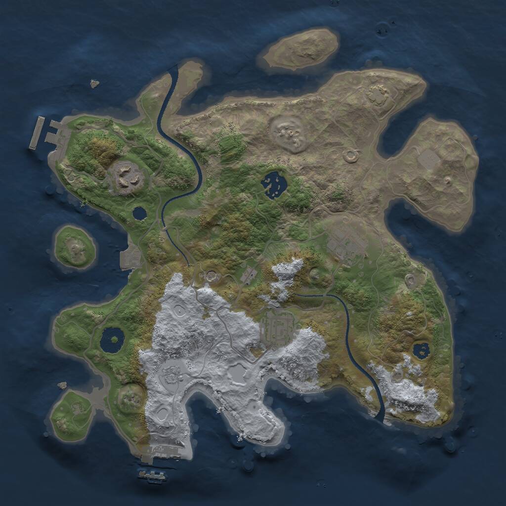 Rust Map: Procedural Map, Size: 3000, Seed: 639820262, 10 Monuments