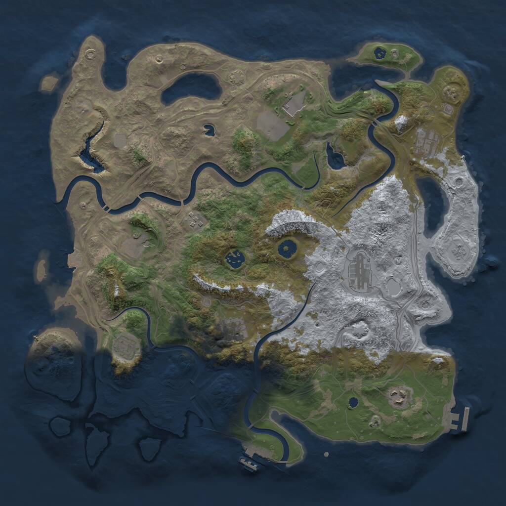 Rust Map: Procedural Map, Size: 4250, Seed: 736382295, 15 Monuments