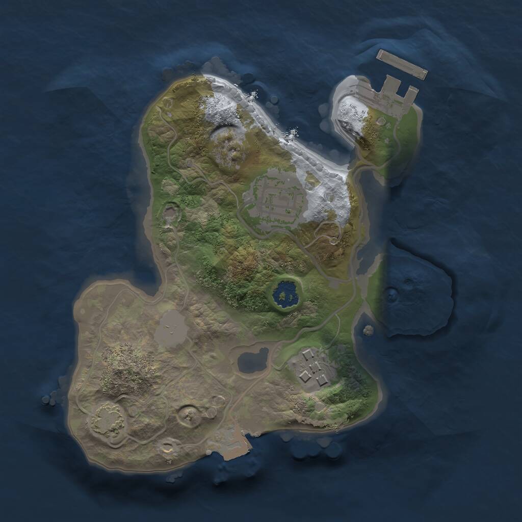 Rust Map: Procedural Map, Size: 2000, Seed: 513309635, 5 Monuments
