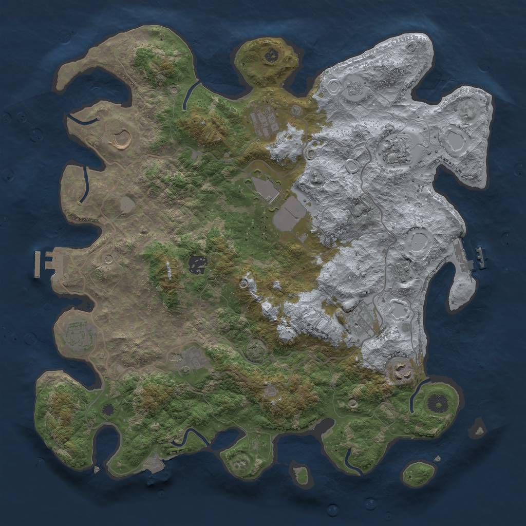 Rust Map: Procedural Map, Size: 4000, Seed: 282810893, 18 Monuments