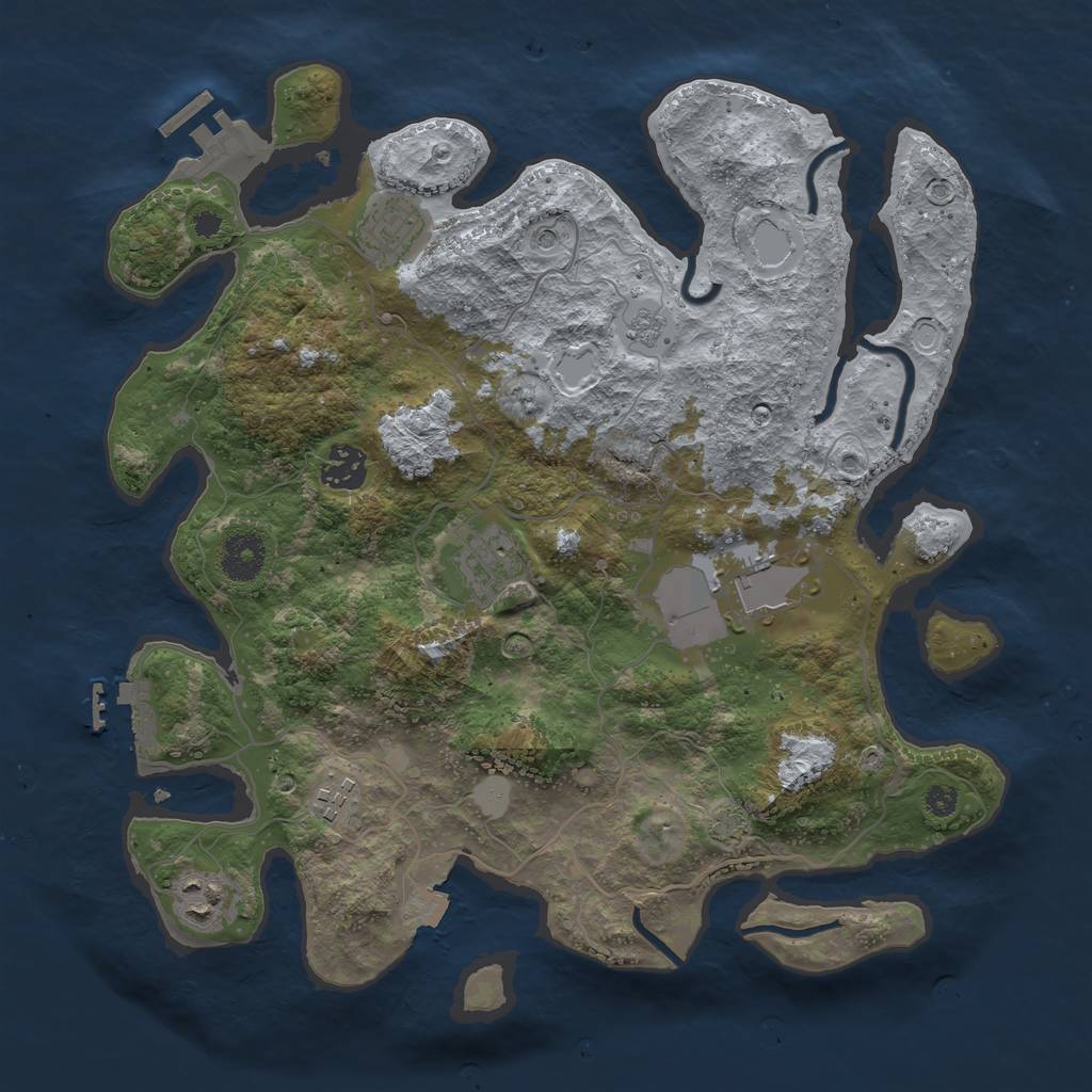 Rust Map: Procedural Map, Size: 3500, Seed: 1527284436, 14 Monuments