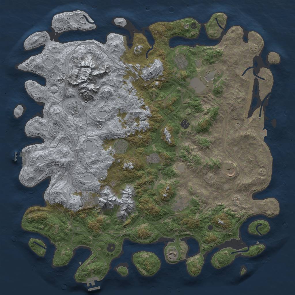 Rust Map: Procedural Map, Size: 5000, Seed: 747588431, 19 Monuments