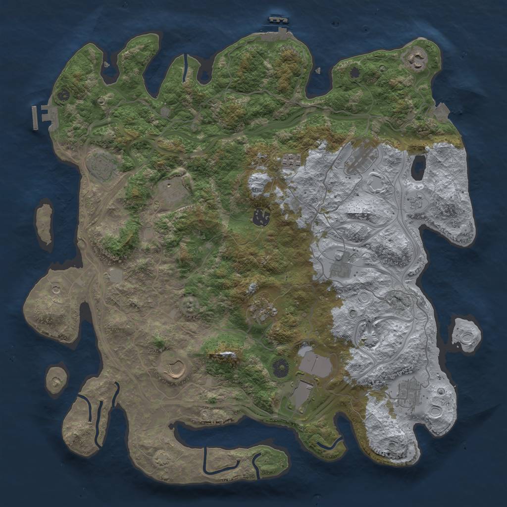 Rust Map: Procedural Map, Size: 4250, Seed: 247381479, 19 Monuments