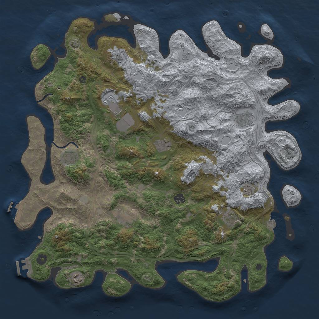 Rust Map: Procedural Map, Size: 4500, Seed: 5353536, 18 Monuments