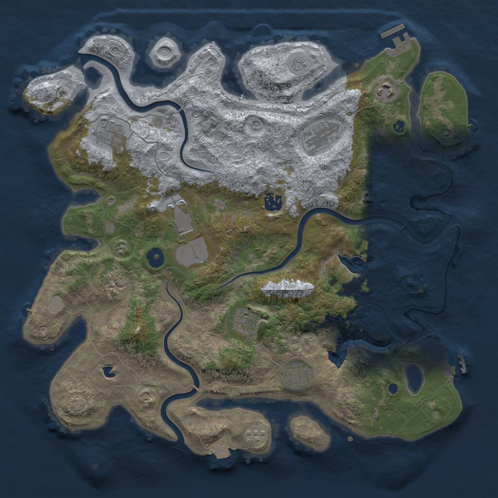 Rust Map: Procedural Map, Size: 4000, Seed: 13154925, 15 Monuments