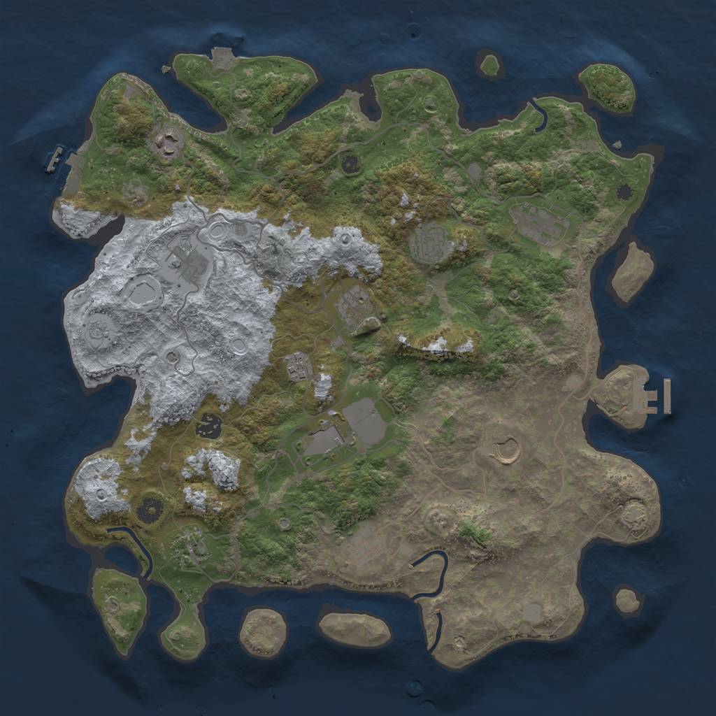 Rust Map: Procedural Map, Size: 4098, Seed: 3486489, 19 Monuments