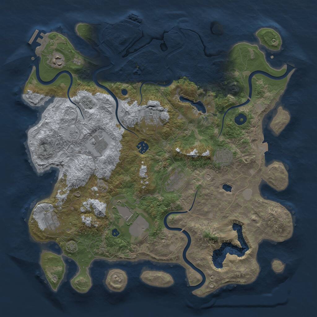 Rust Map: Procedural Map, Size: 4098, Seed: 3486489, 15 Monuments