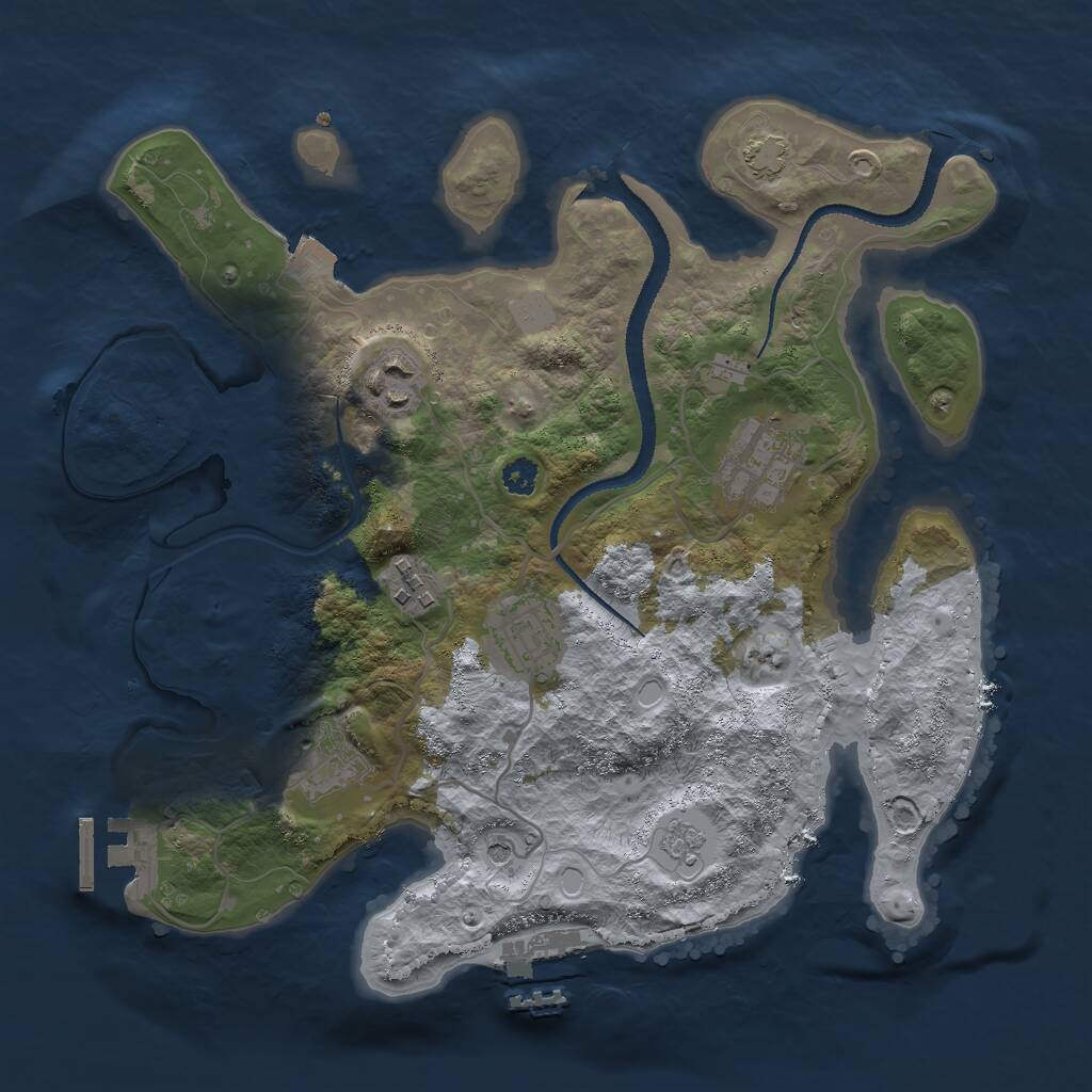 Rust Map: Procedural Map, Size: 3000, Seed: 5879026, 11 Monuments