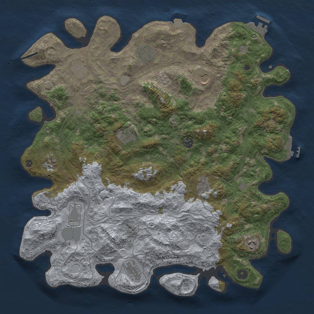 Rust Map: Procedural Map, Size: 4500, Seed: 1006629051, 19 Monuments