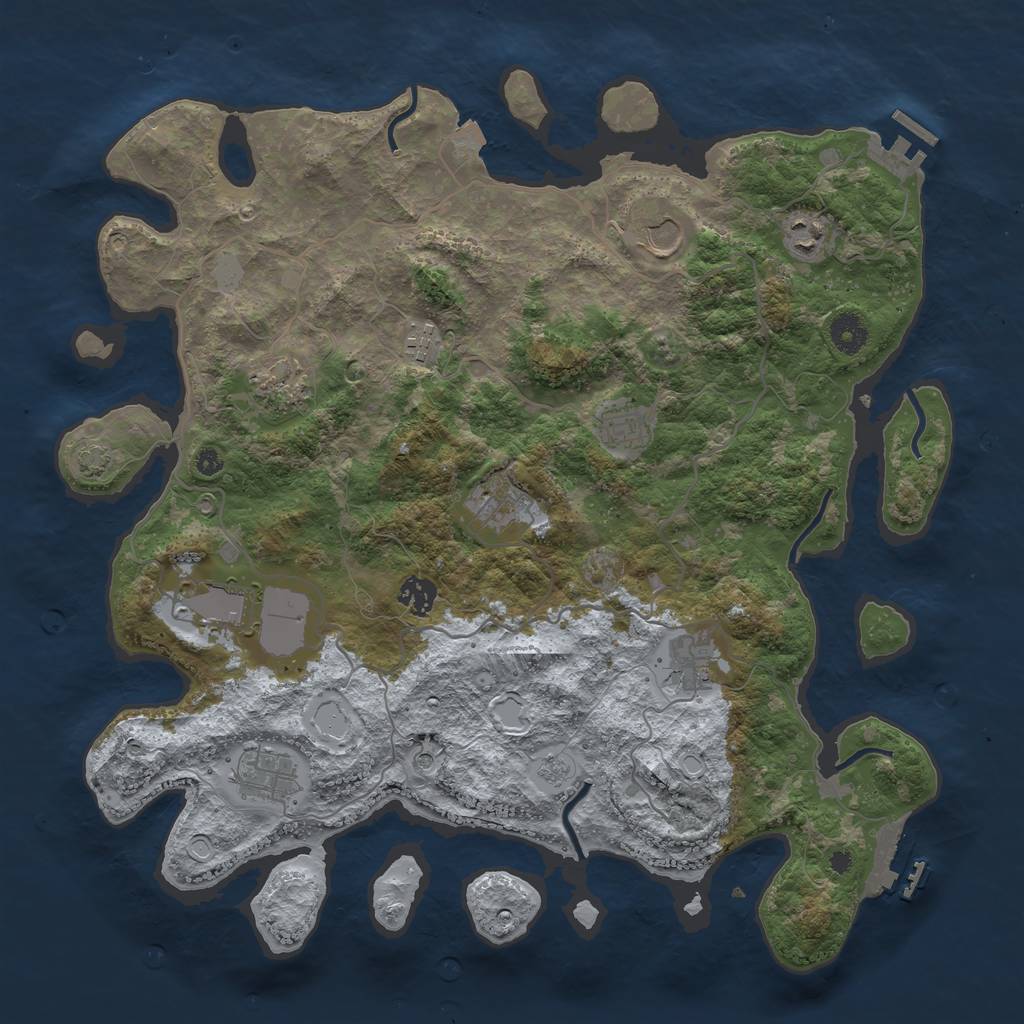 Rust Map: Procedural Map, Size: 4000, Seed: 323321522, 18 Monuments