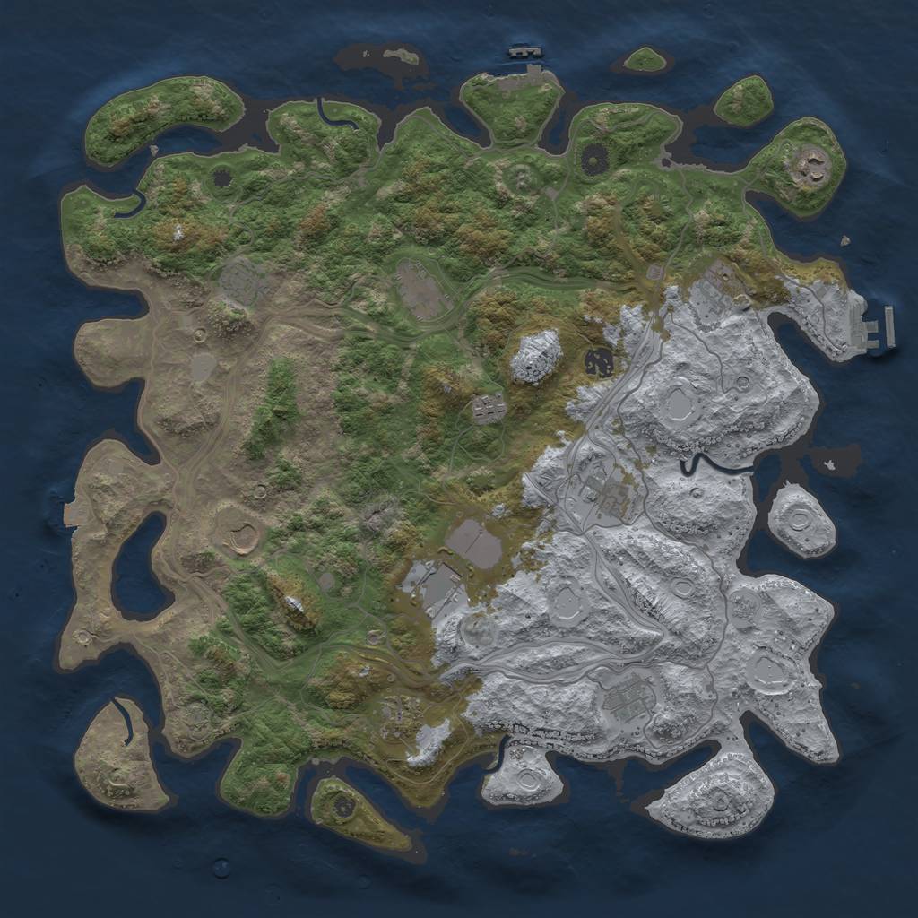 Rust Map: Procedural Map, Size: 4500, Seed: 97442750, 19 Monuments