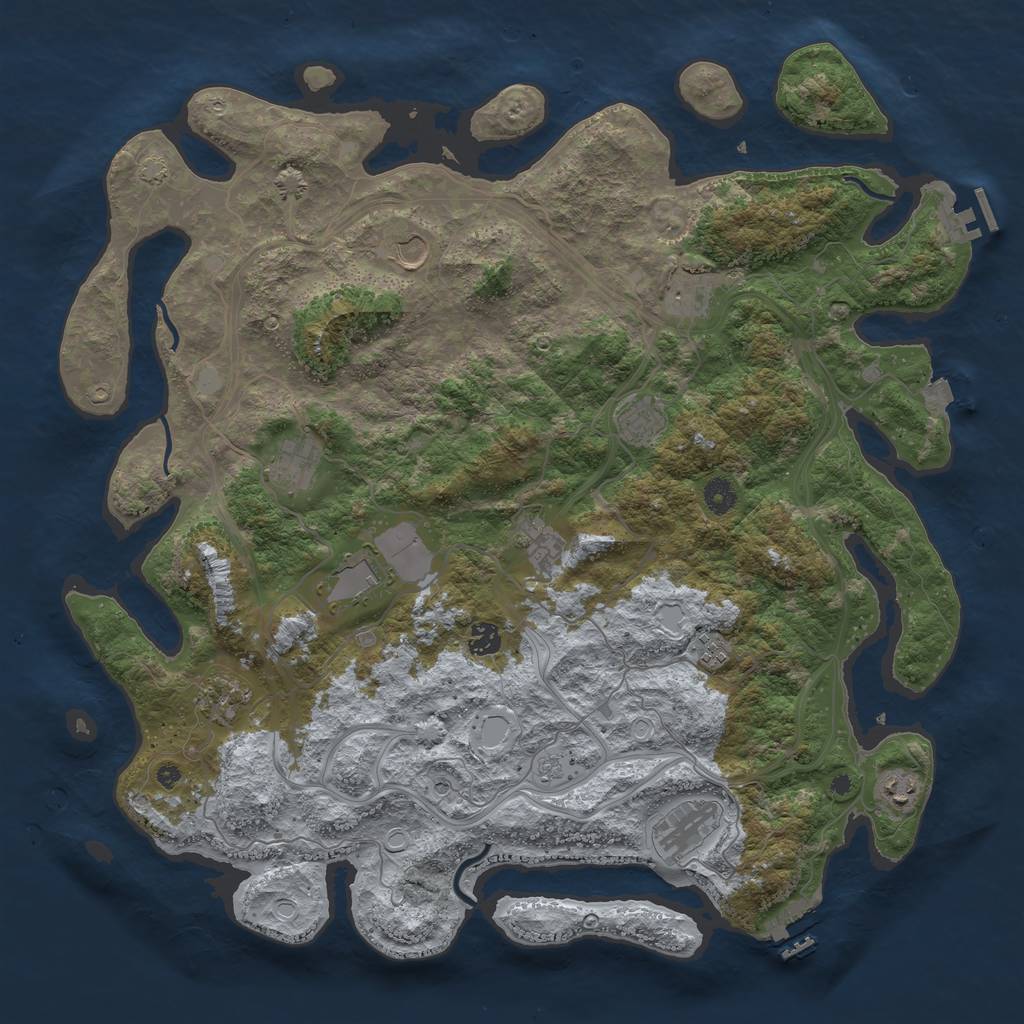 Rust Map: Procedural Map, Size: 4500, Seed: 1331318662, 19 Monuments