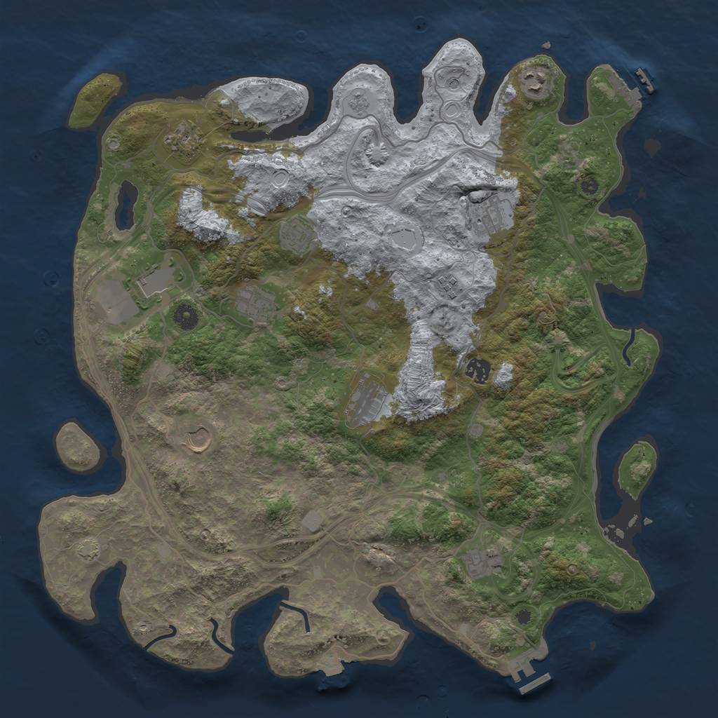 Rust Map: Procedural Map, Size: 4300, Seed: 1291590194, 19 Monuments