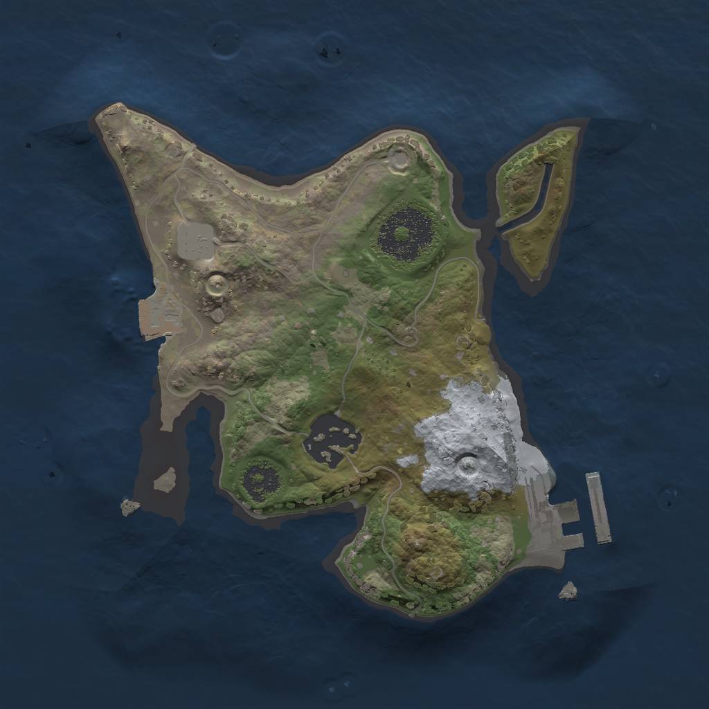 Rust Map: Procedural Map, Size: 2000, Seed: 737498207, 5 Monuments