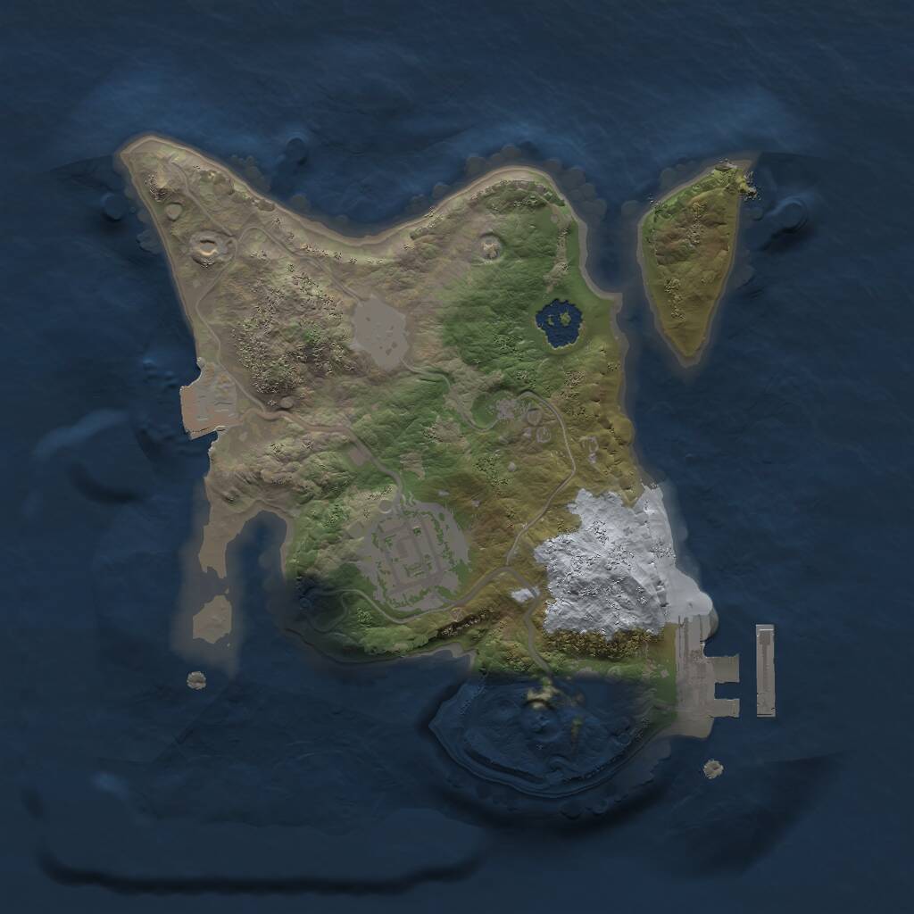 Rust Map: Procedural Map, Size: 2000, Seed: 737498207, 3 Monuments
