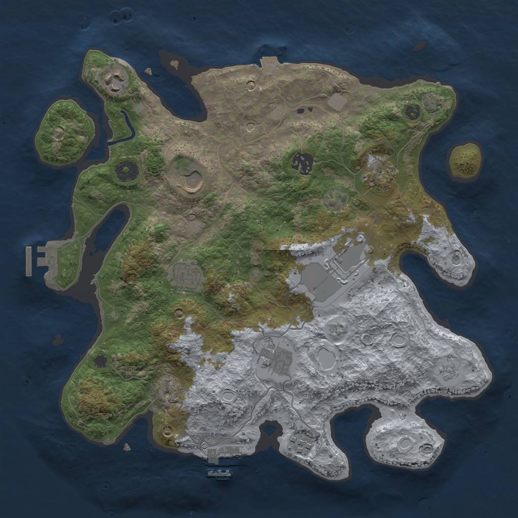 Rust Map: Procedural Map, Size: 3500, Seed: 96546524, 16 Monuments