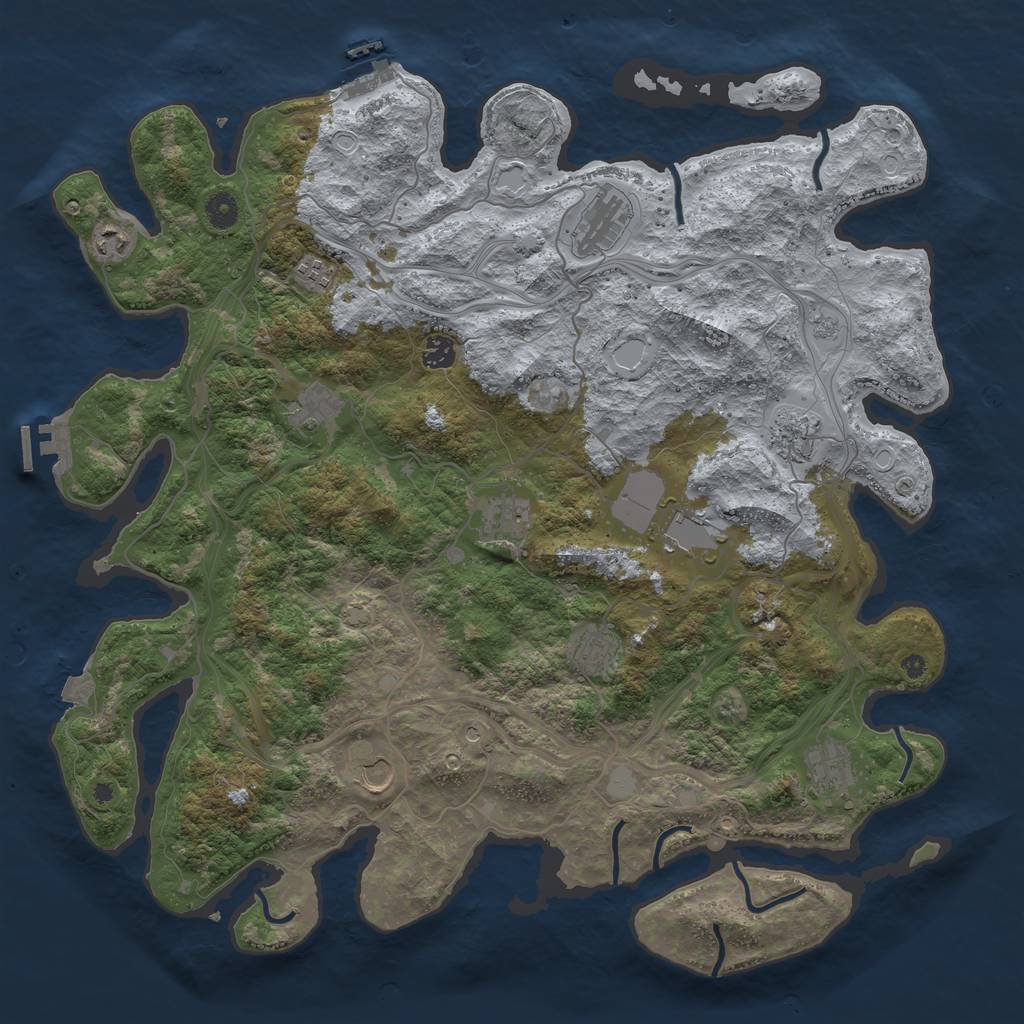 Rust Map: Procedural Map, Size: 4500, Seed: 76070424, 19 Monuments