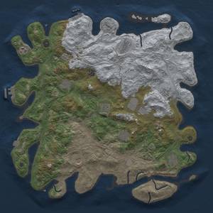 Thumbnail Rust Map: Procedural Map, Size: 4500, Seed: 76070424, 19 Monuments