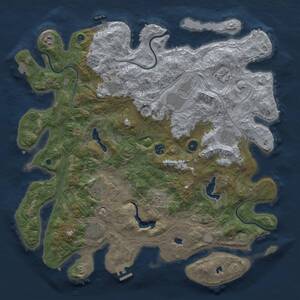 Thumbnail Rust Map: Procedural Map, Size: 4500, Seed: 76070424, 15 Monuments