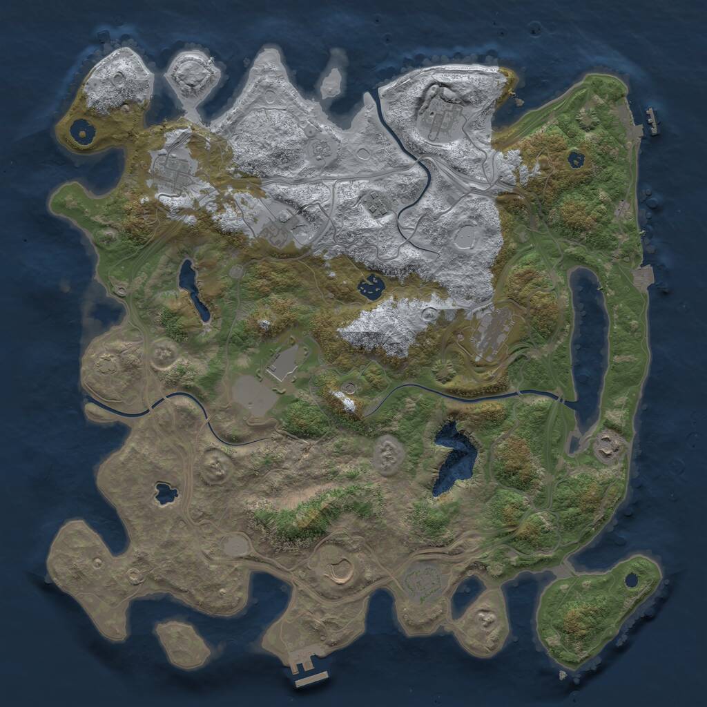 Rust Map: Procedural Map, Size: 4250, Seed: 360927200, 16 Monuments