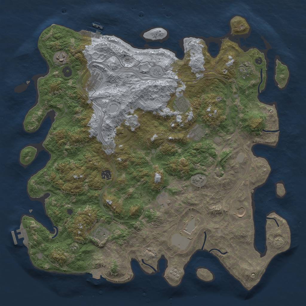 Rust Map: Procedural Map, Size: 4500, Seed: 1359552333, 19 Monuments