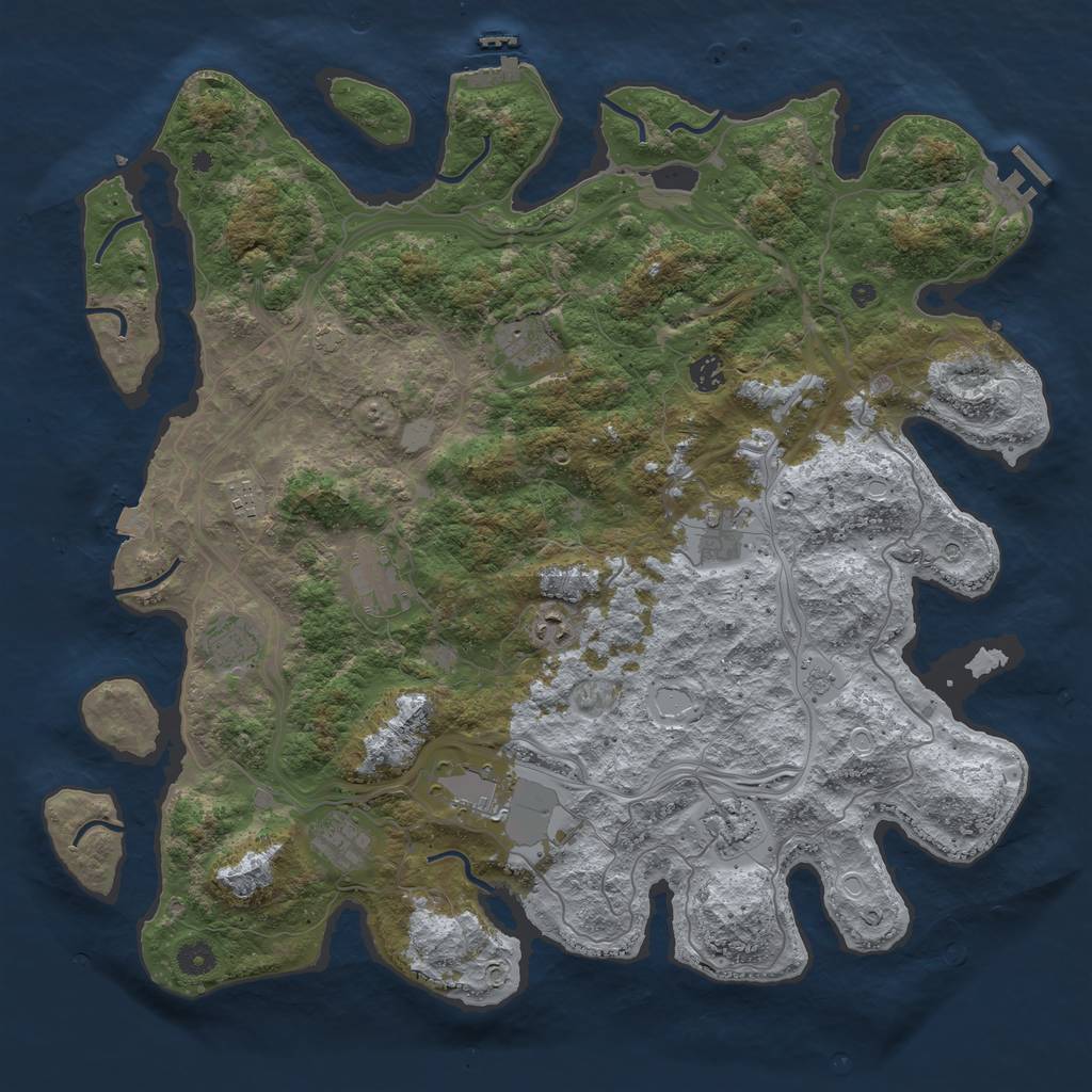 Rust Map: Procedural Map, Size: 4500, Seed: 807368329, 18 Monuments