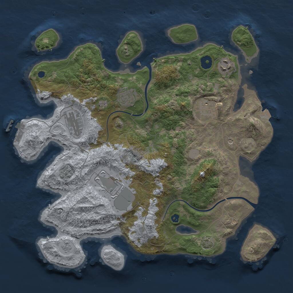 Rust Map: Procedural Map, Size: 3500, Seed: 146785, 11 Monuments