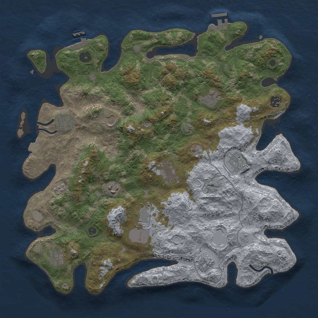 Rust Map: Procedural Map, Size: 4150, Seed: 13377331, 19 Monuments