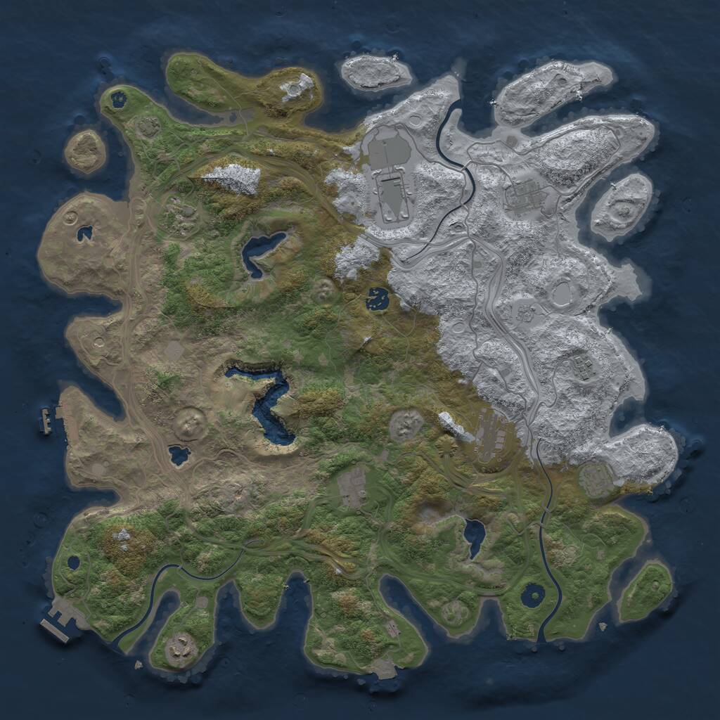 Rust Map: Procedural Map, Size: 4500, Seed: 44765, 15 Monuments