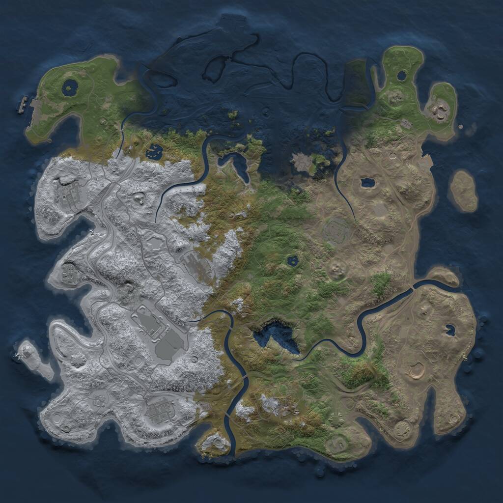 Rust Map: Procedural Map, Size: 4500, Seed: 20240704, 17 Monuments